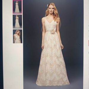 Allover Lace Spaghetti Strap A-Line Wedding Dress…Brand New W/Tags